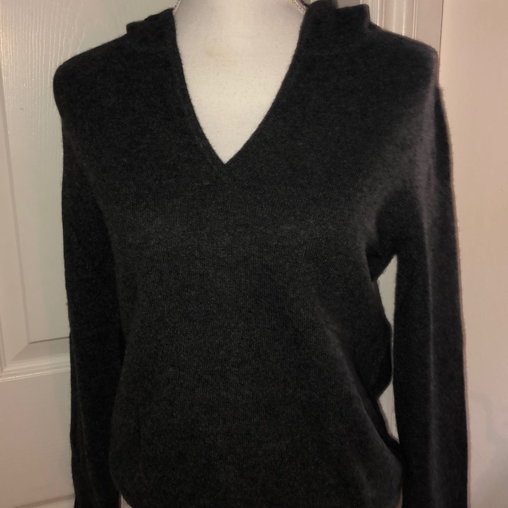 Anne Klein Grey Cashmere Hoodie